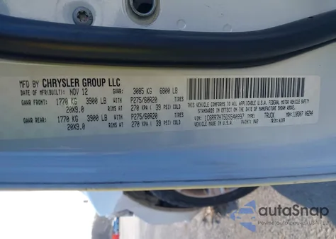 2013 Ram 1500 Sport from USA, damaged, VIN 1C6RR7HT5DS540997